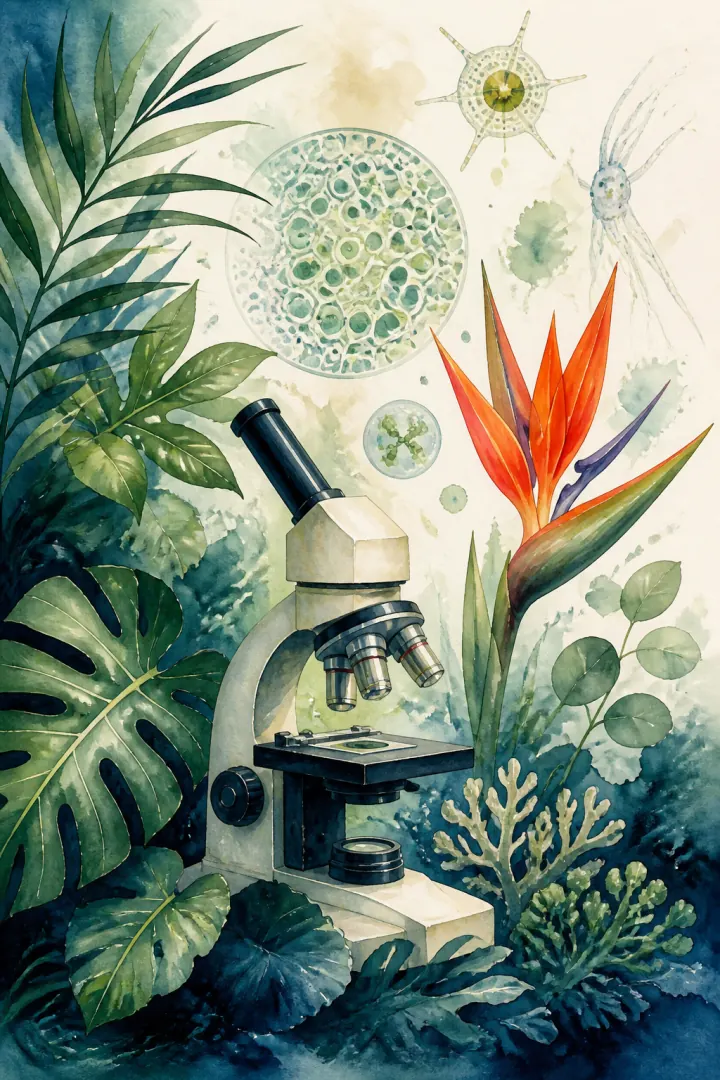 Painted artwork representing Biology