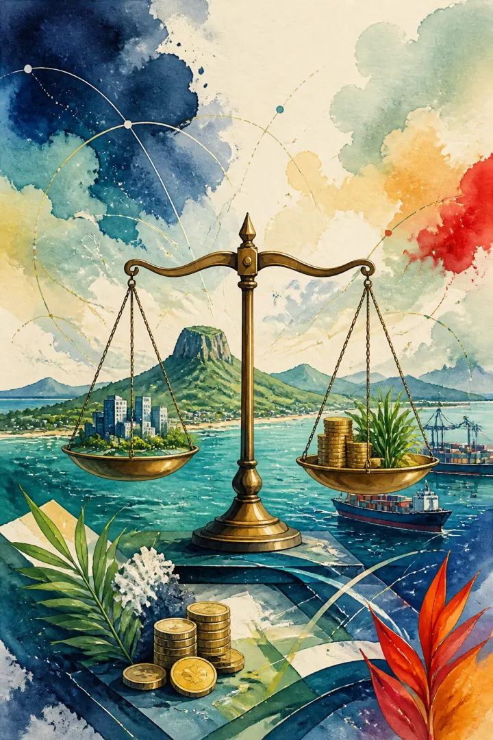 Painted artwork representing Economics