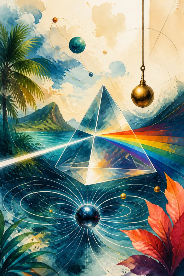 Painted artwork representing Physics